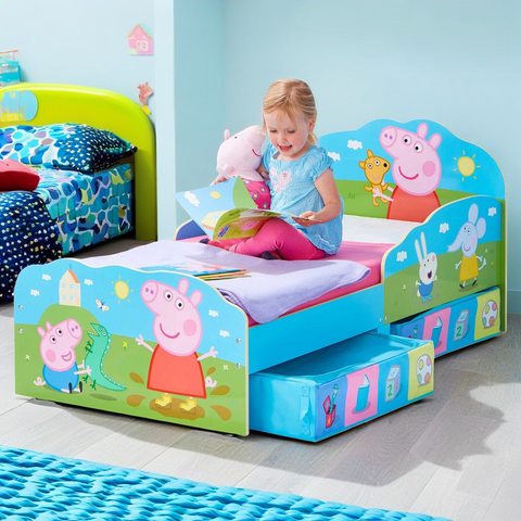 Peppa Pig & George Toddler Bed with Storage Drawers