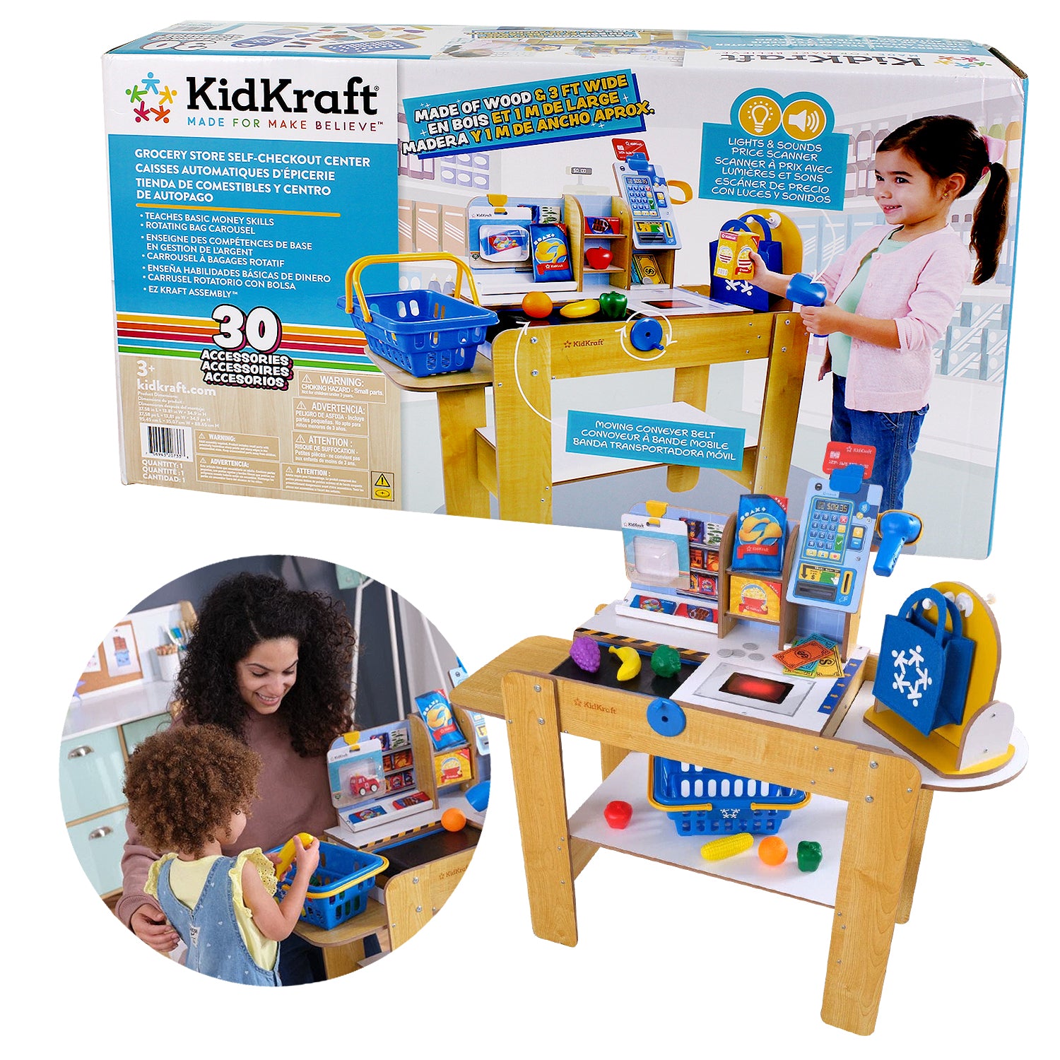 KidKraft Wooden Grocery Store with Self Checkout Centre Playset