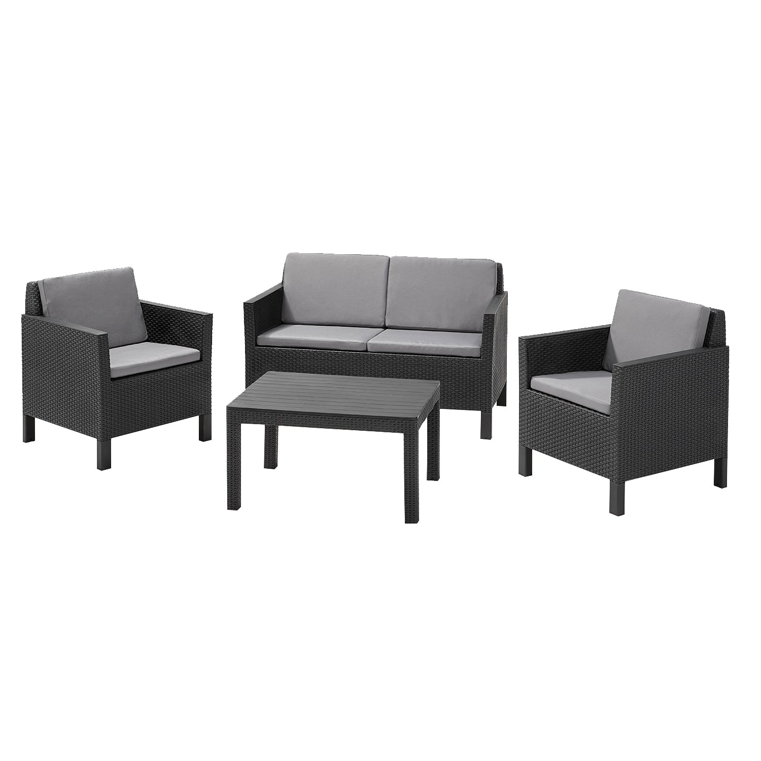 Keter Chicago 4 Seat Outdoor Grey Sofa Set