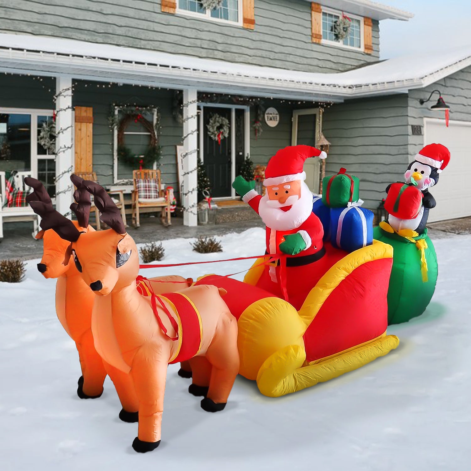 2.7m Inflatable Santa Sleigh