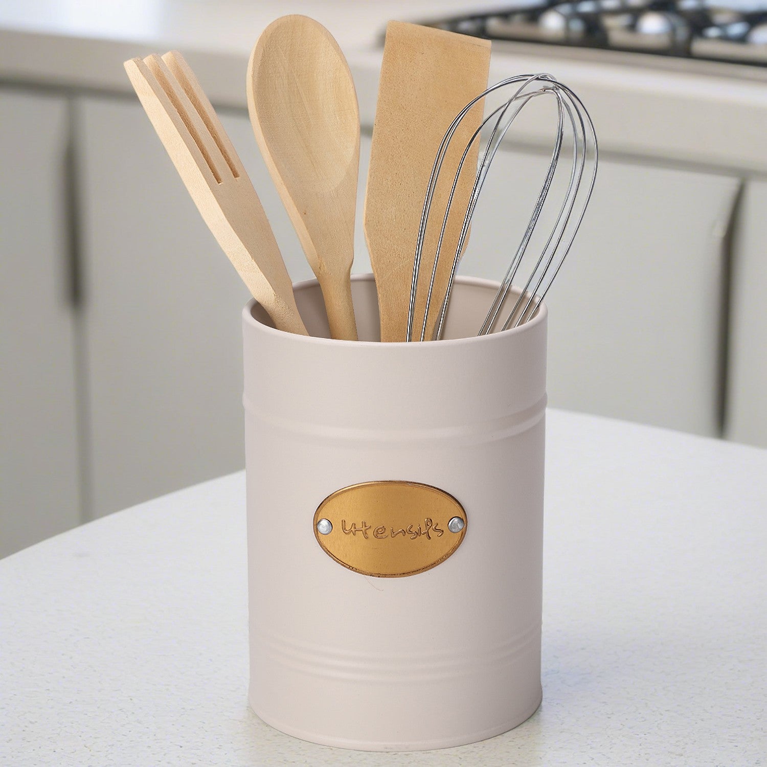 Cream Kitchen Utensil Holder