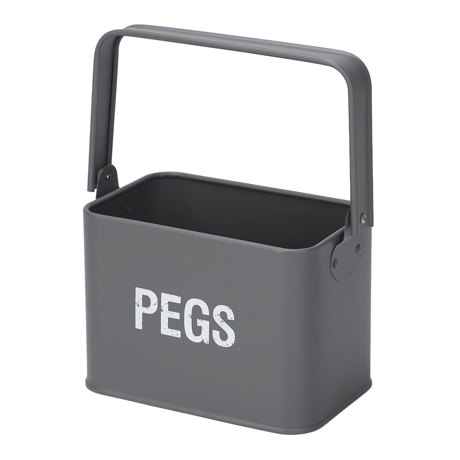 Grey Peg Storage Tin with Handle