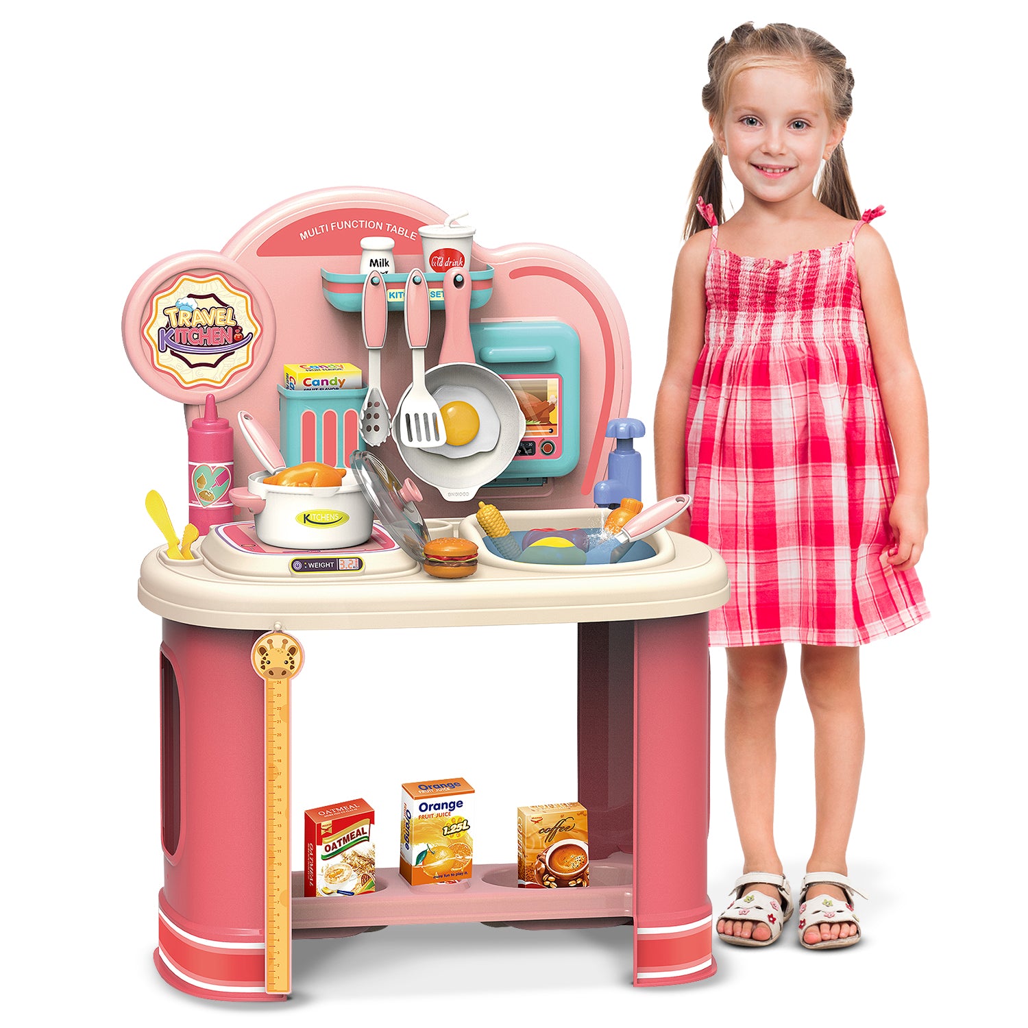 Pink Kids Kitchen Play Station