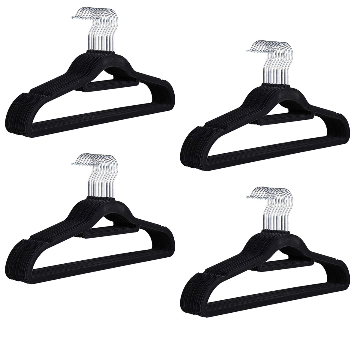 Pack of 40 Black Luxury Non Slip Flocked Velvet Hangers