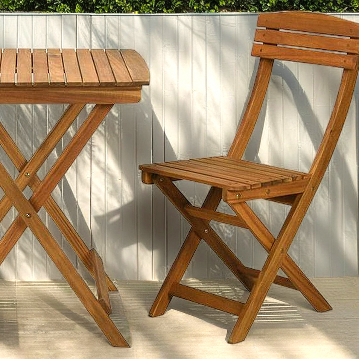 3 Piece Wooden Folding Garden Furniture Bistro Set