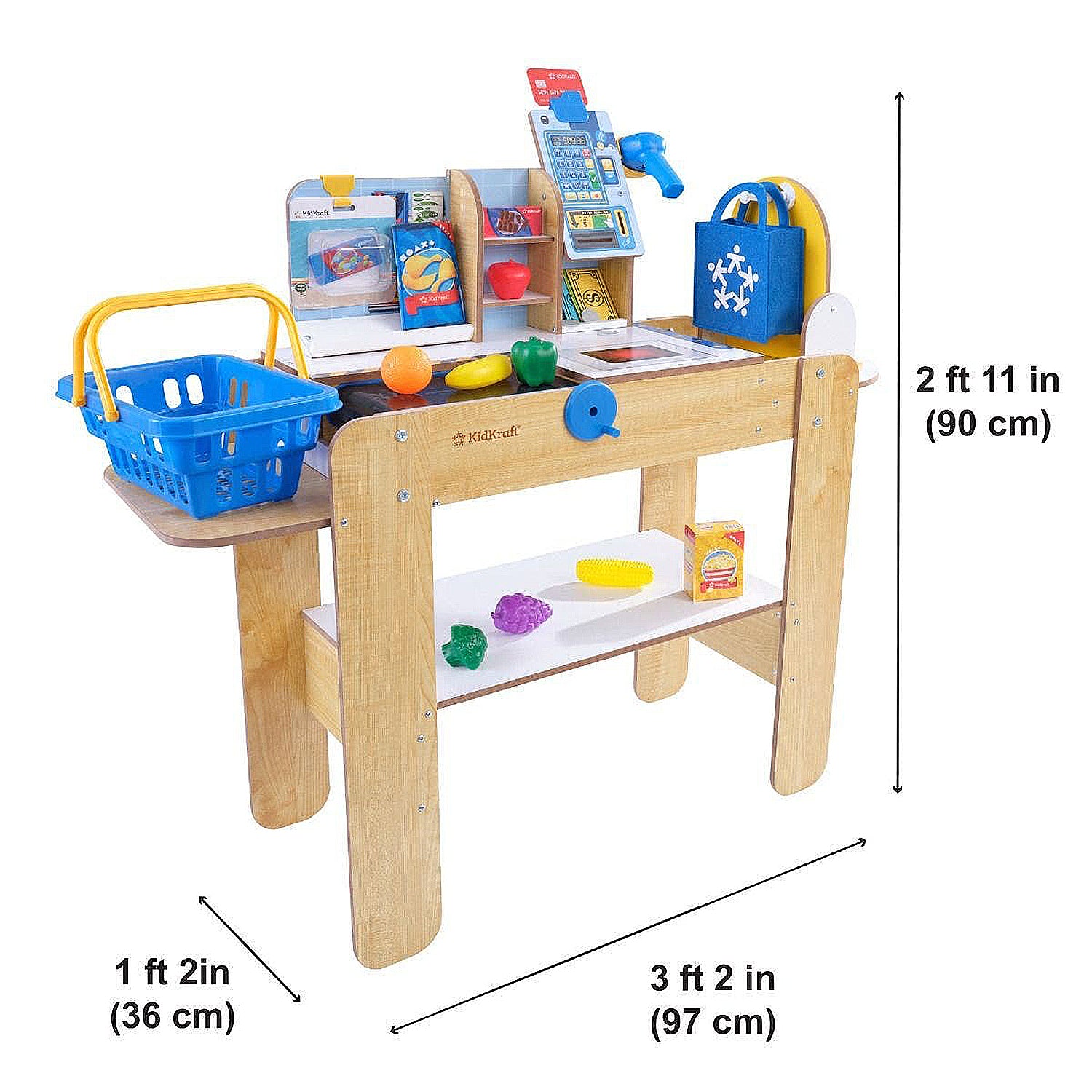 KidKraft Wooden Grocery Store with Self Checkout Centre Playset