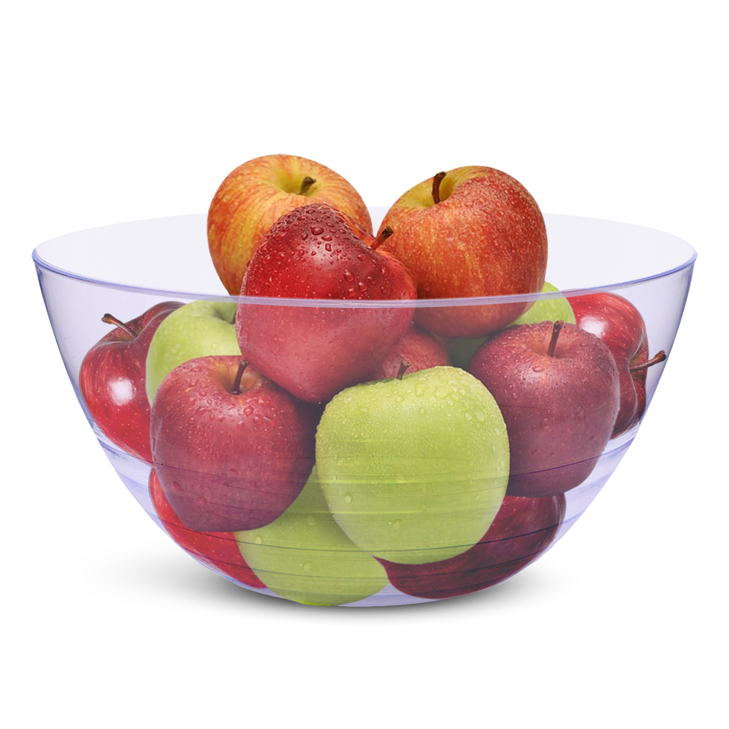 Clear Swirl Plastic Salad Serving Bowl