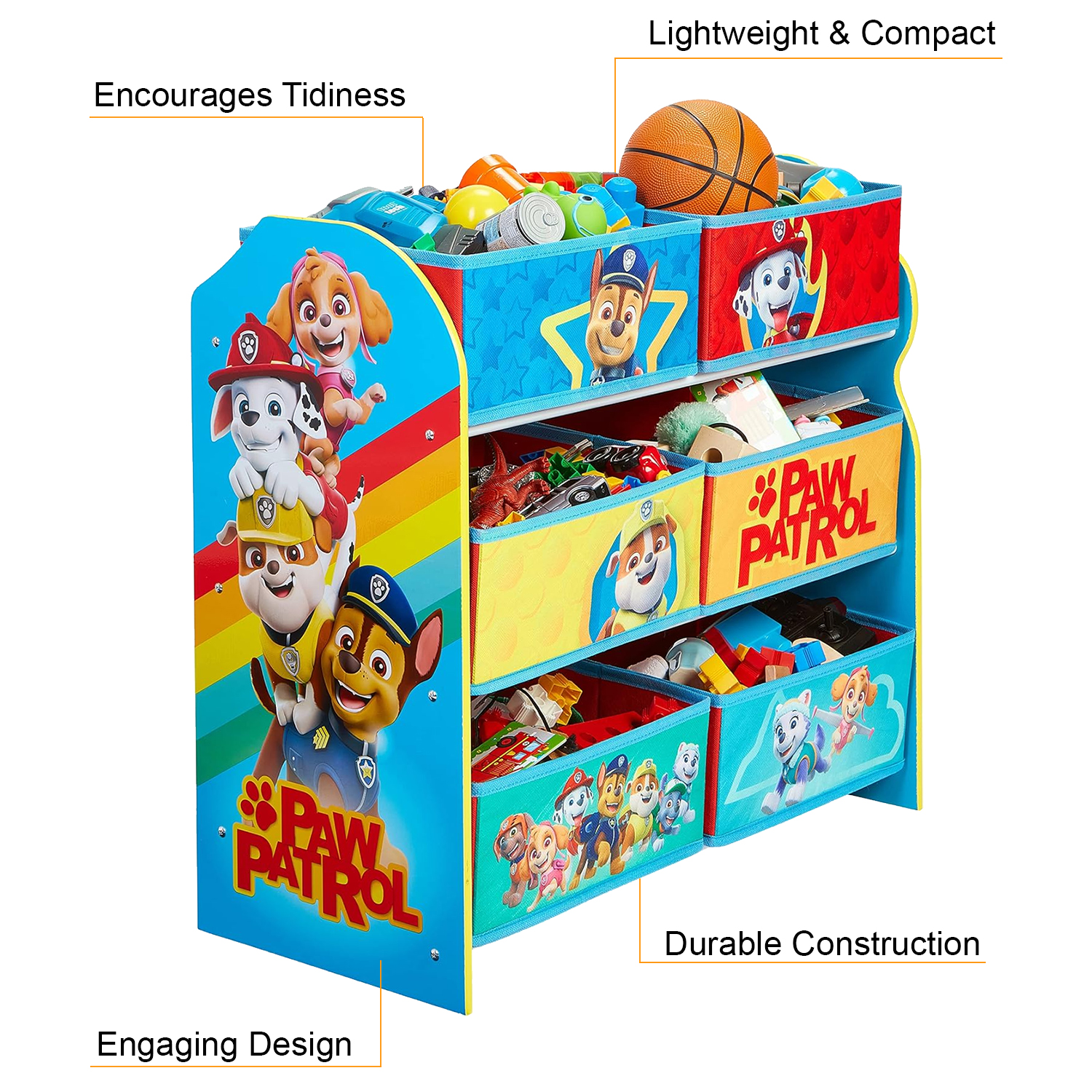 Paw Patrol 6 Drawer Wooden Kids Storage Unit