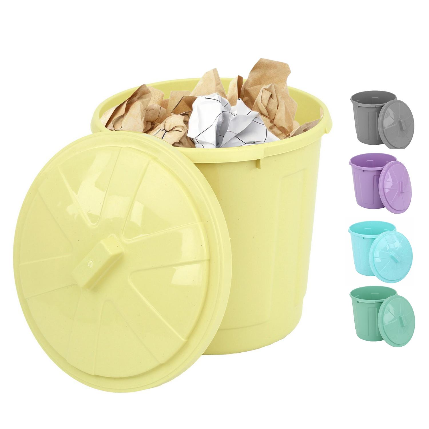 5L Plastic Small Jolly Waste Bin with Spin Twist Lock Lid