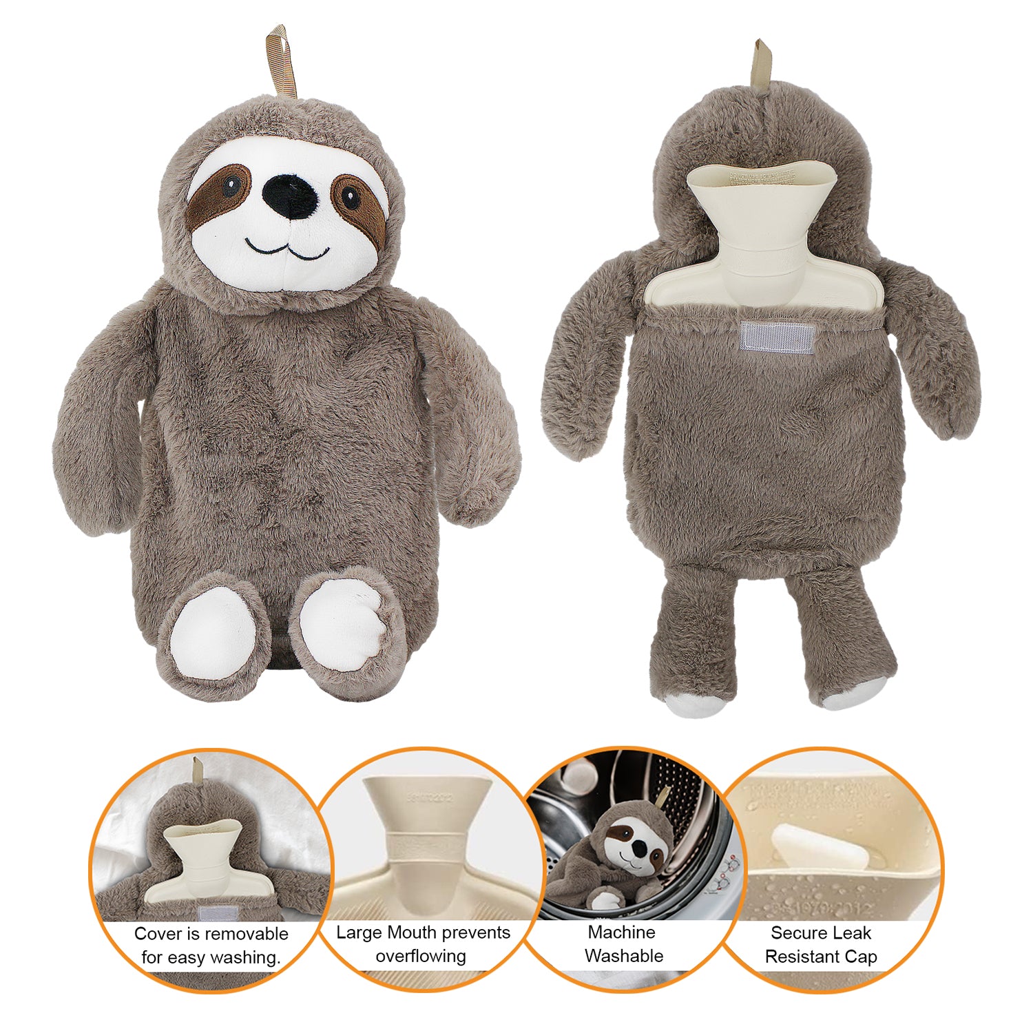 0.7L Sloth Hot Water Bottle