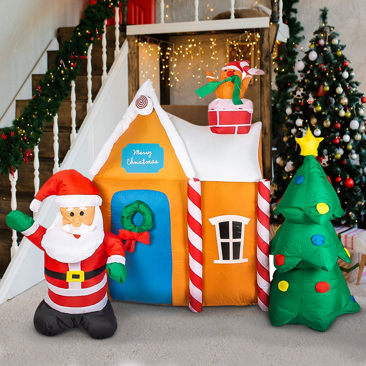 185 X 195cm Led Inflatable Santa Grotto