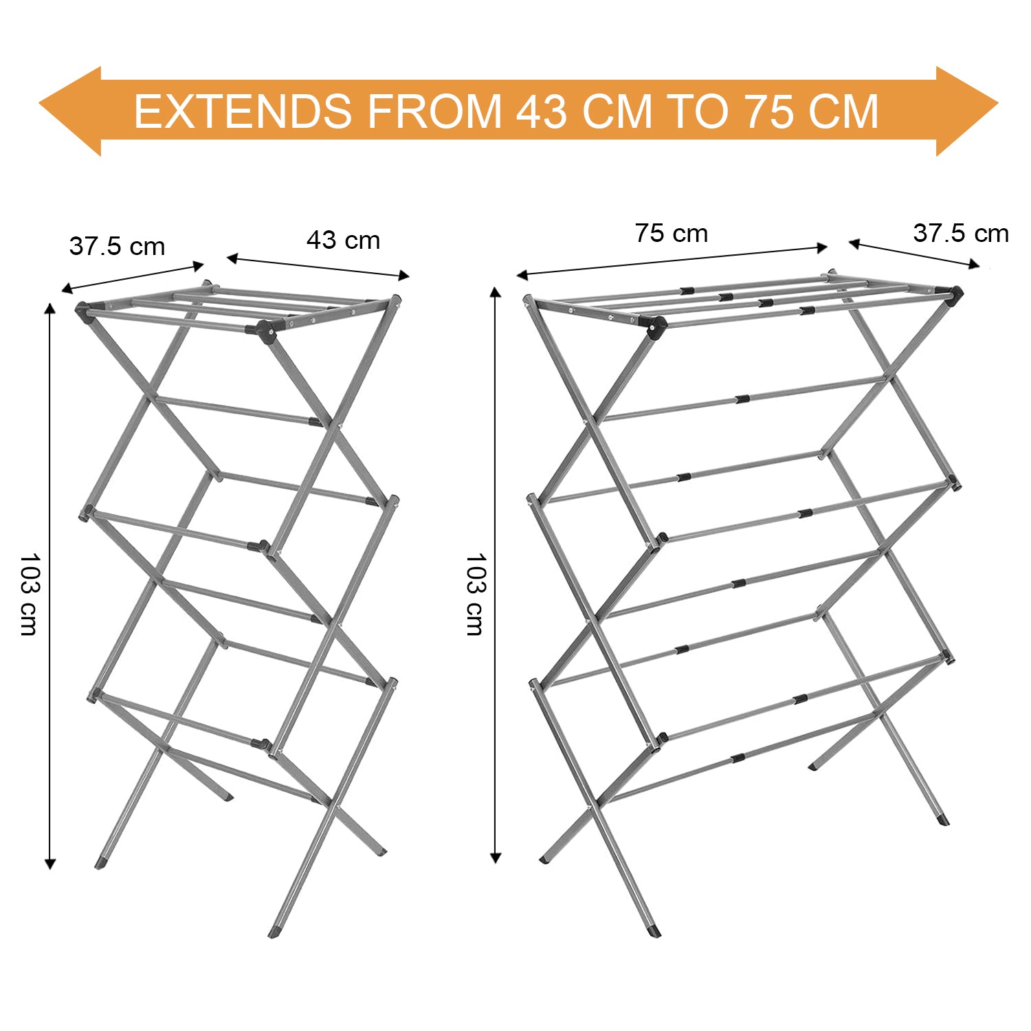 3 Tier Extendable Folding Clothes Airer