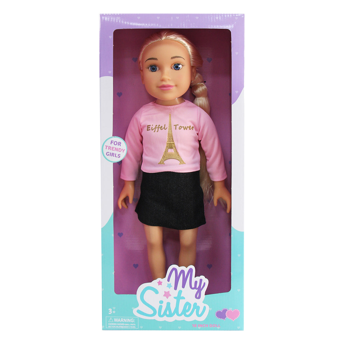 'My Sister Doll' Large 18-Inch Fashion Doll with Stylish Outfit - 2 Assorted Styles