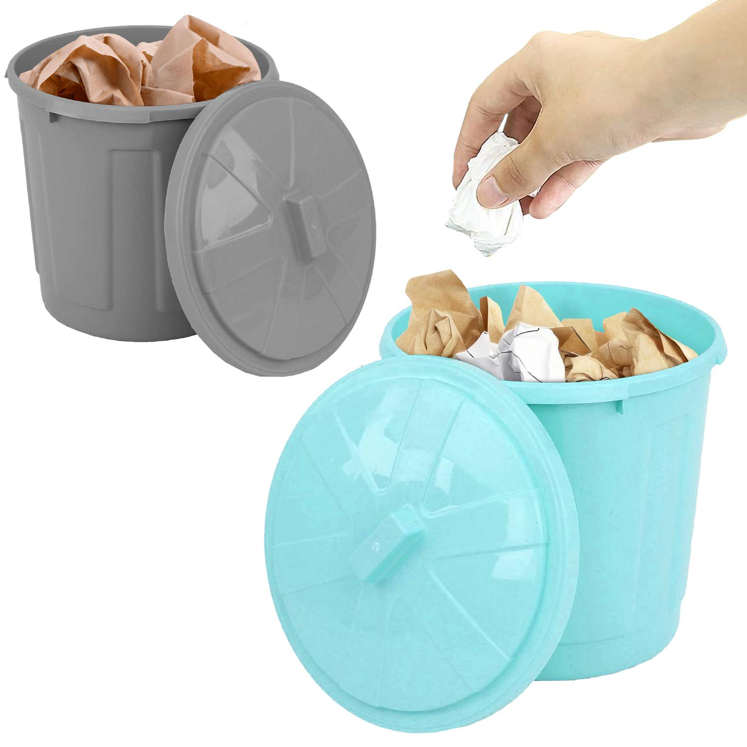 5L Plastic Small Jolly Waste Bin with Spin Twist Lock Lid