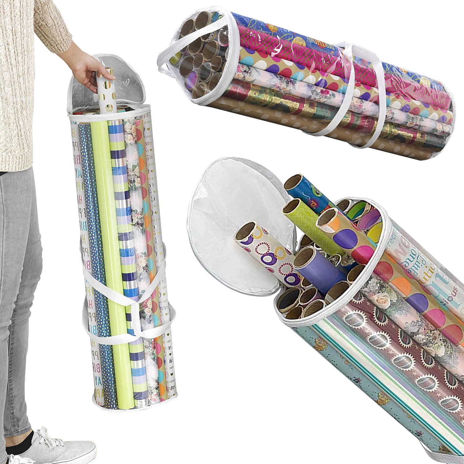 Wrapping Paper Roll Storage Bag