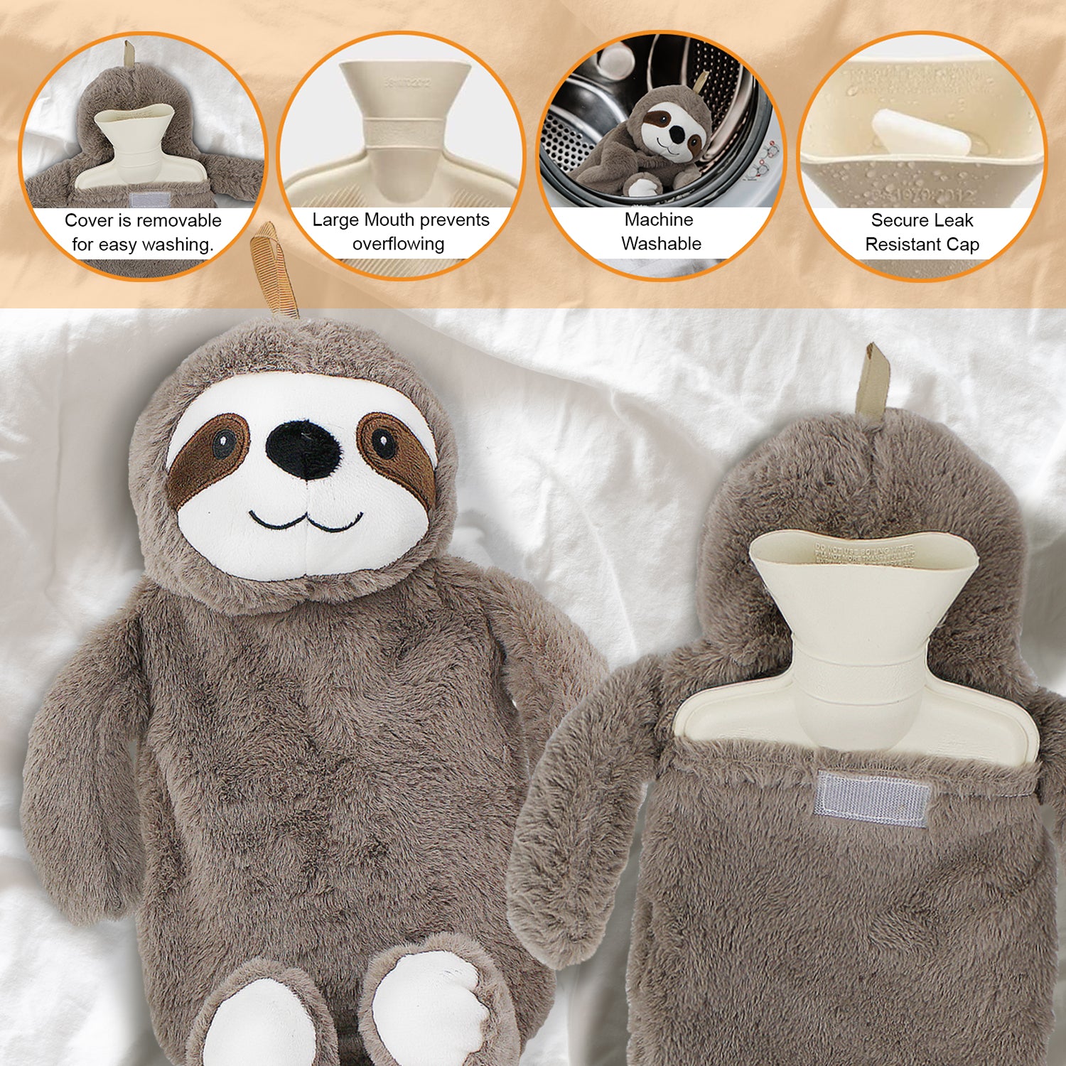 0.7L Sloth Hot Water Bottle