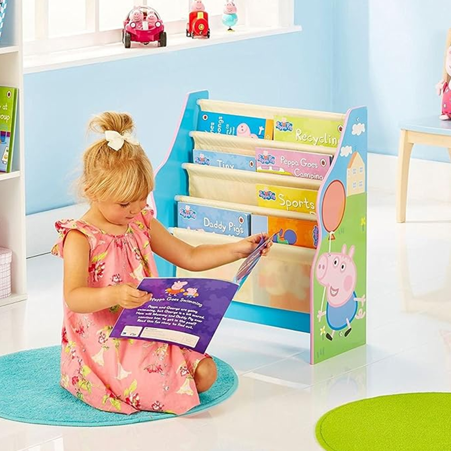 Peppa Pig Sling Bookcase Kids Book Shelf