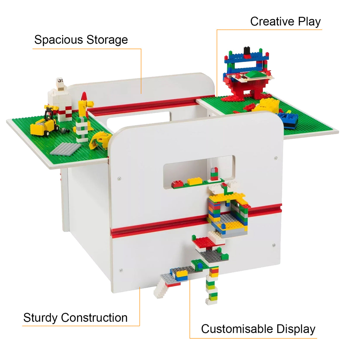 Room 2 Build Toy Box Storage with Building Brick Boards