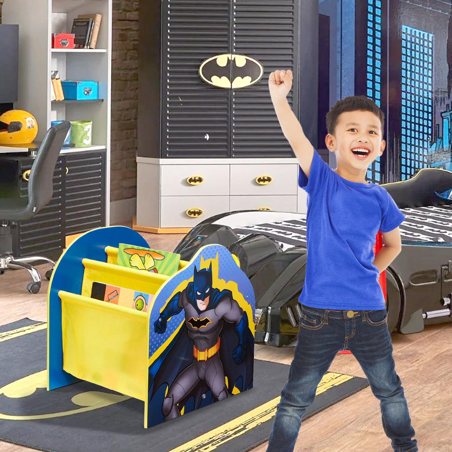 Batman Sling Bookcase Kids Book Shelf