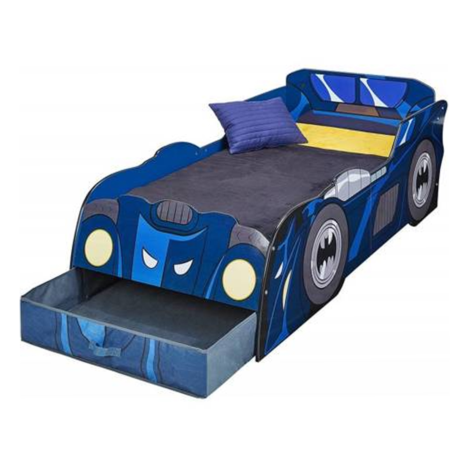 Batman Batmobile Toddler Bed Car with Storage Drawer & LED Light Strip