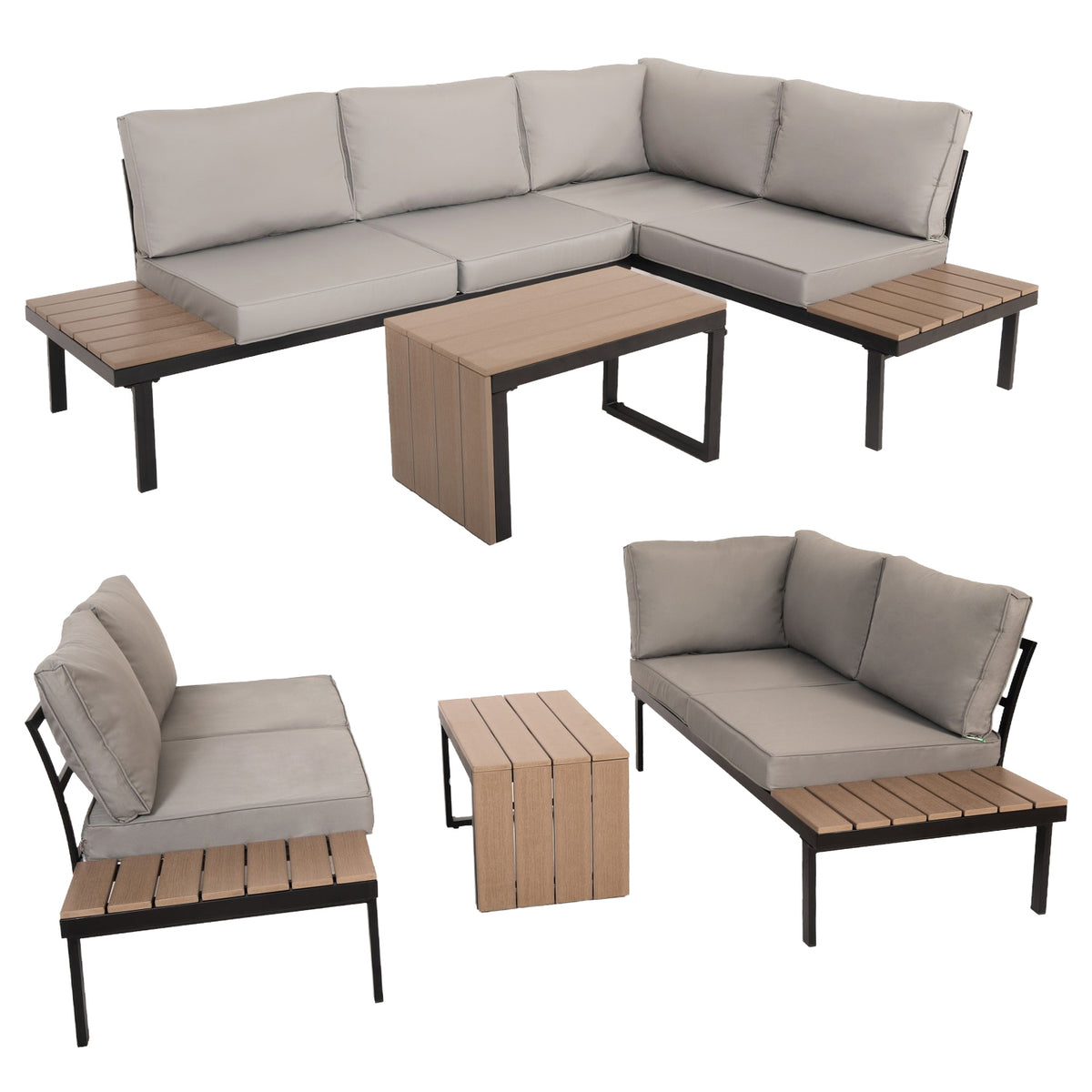 Sienna Interchanging Transformer Grey Garden Furniture Set