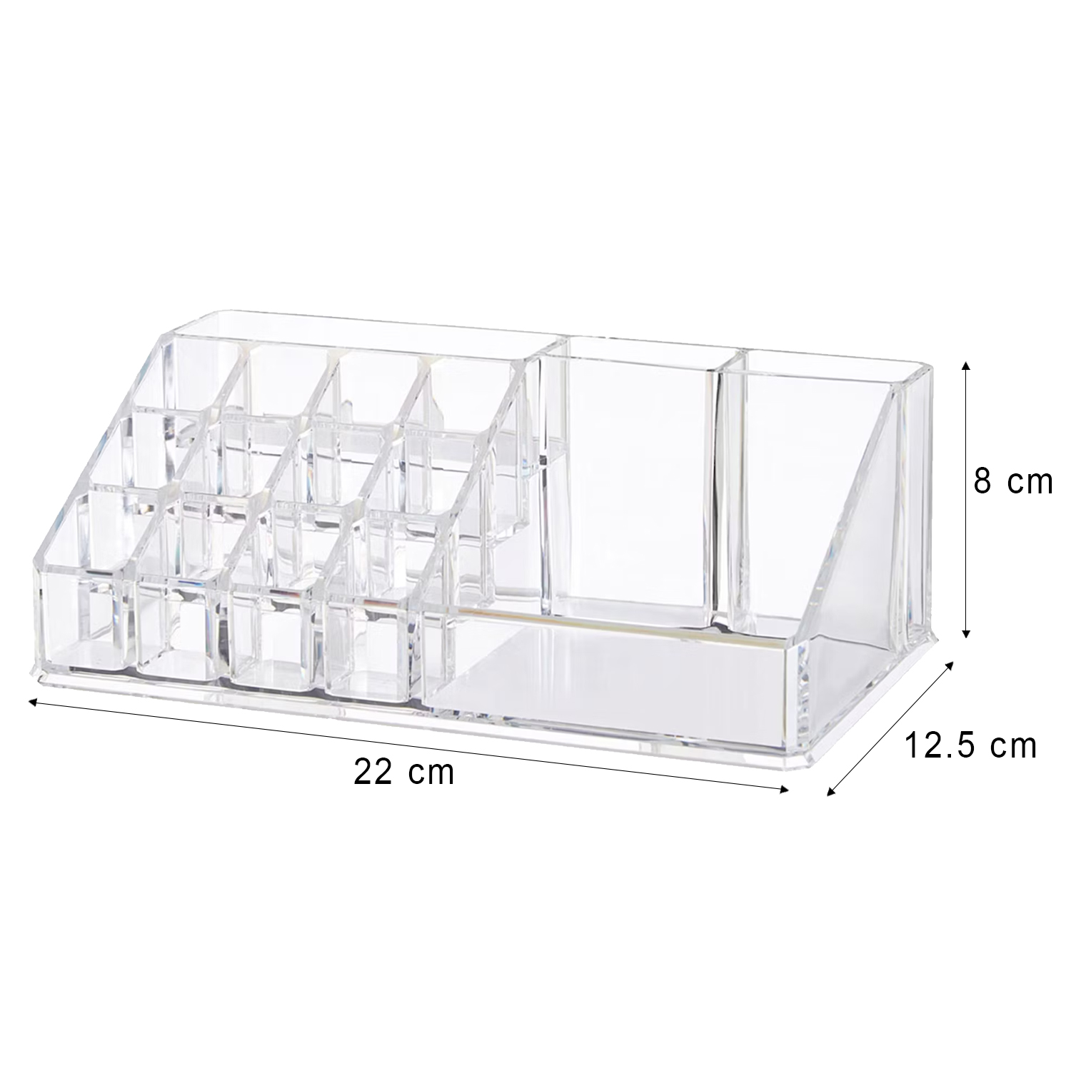 Clear Acrylic Makeup Cosmetic Organiser with 16 Compartments