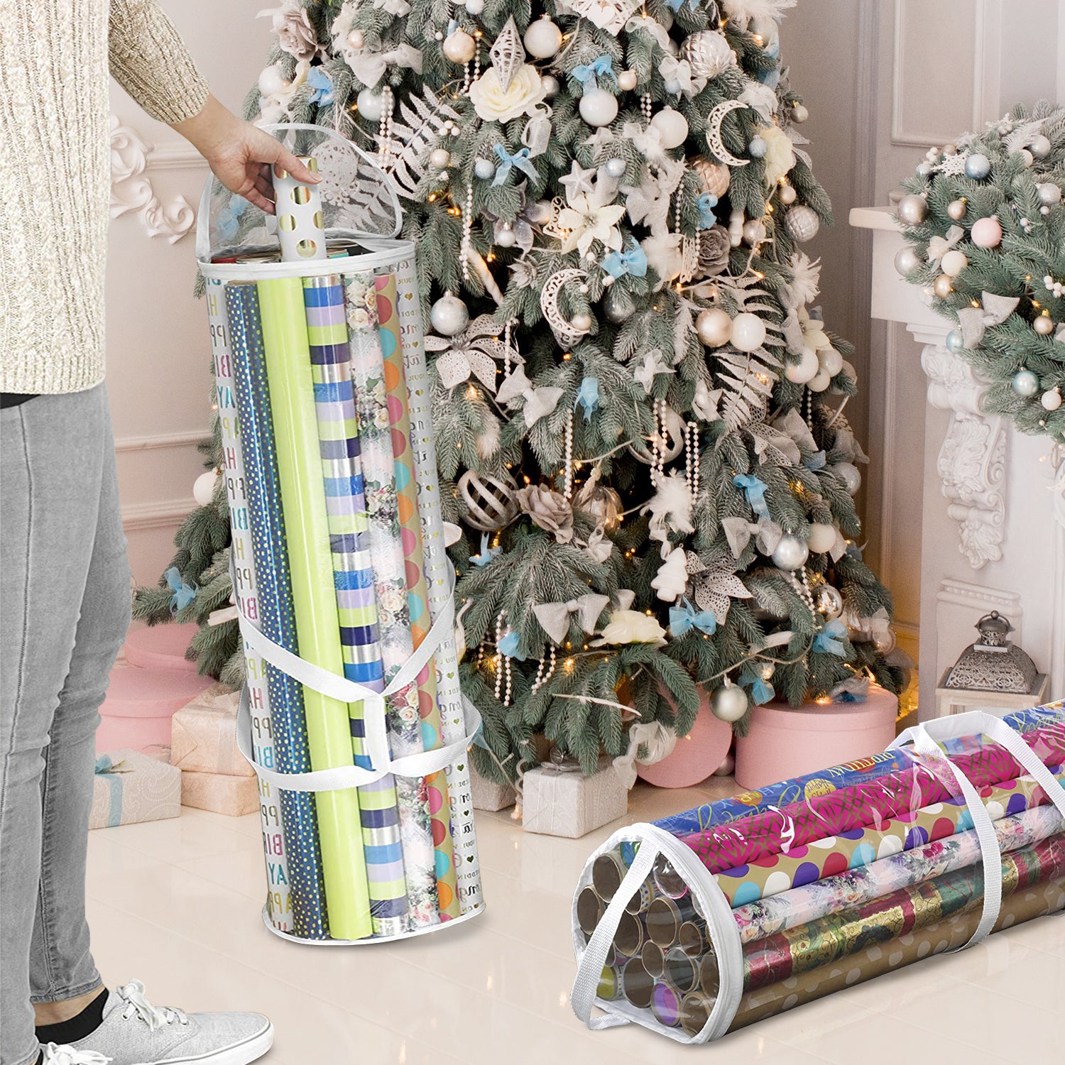 Wrapping Paper Roll Storage Bag