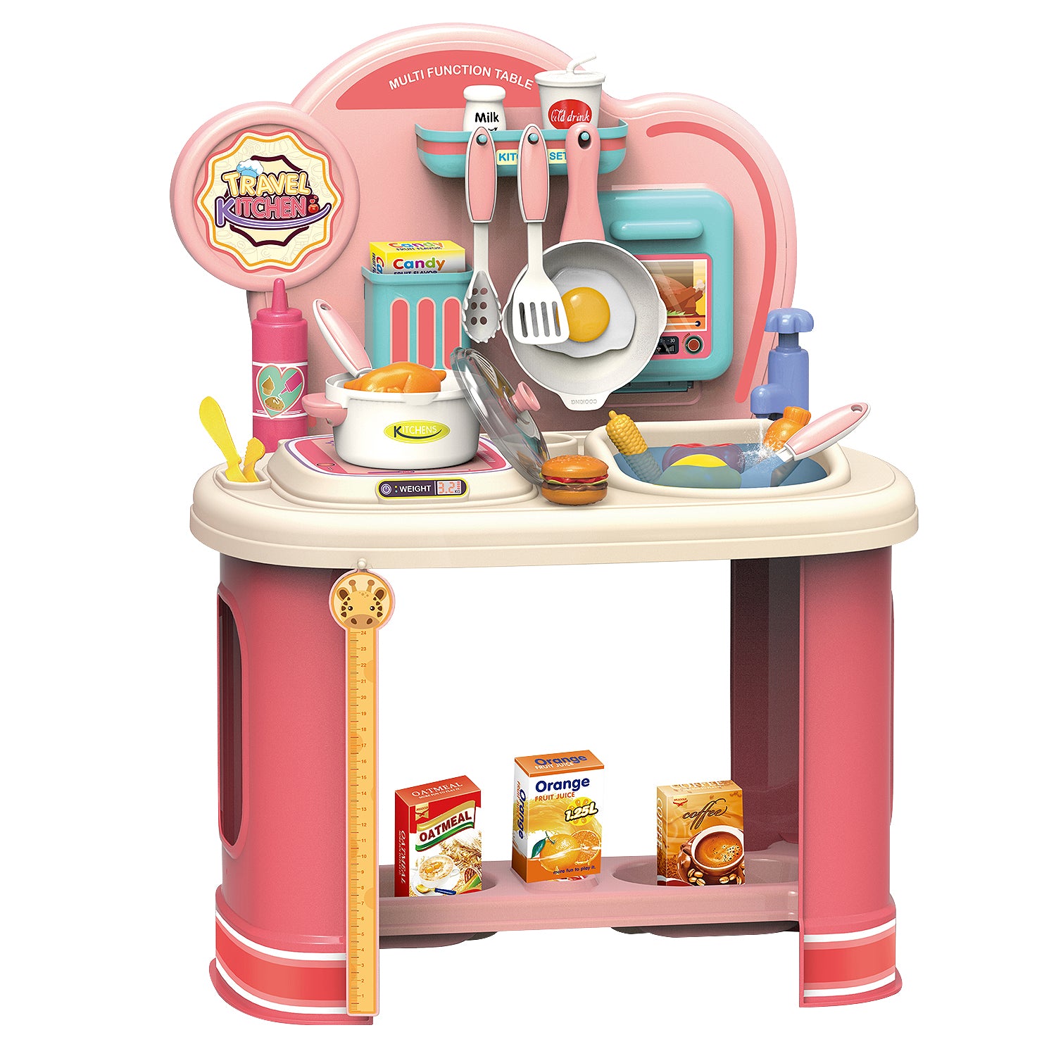 Pink Kids Kitchen Play Station