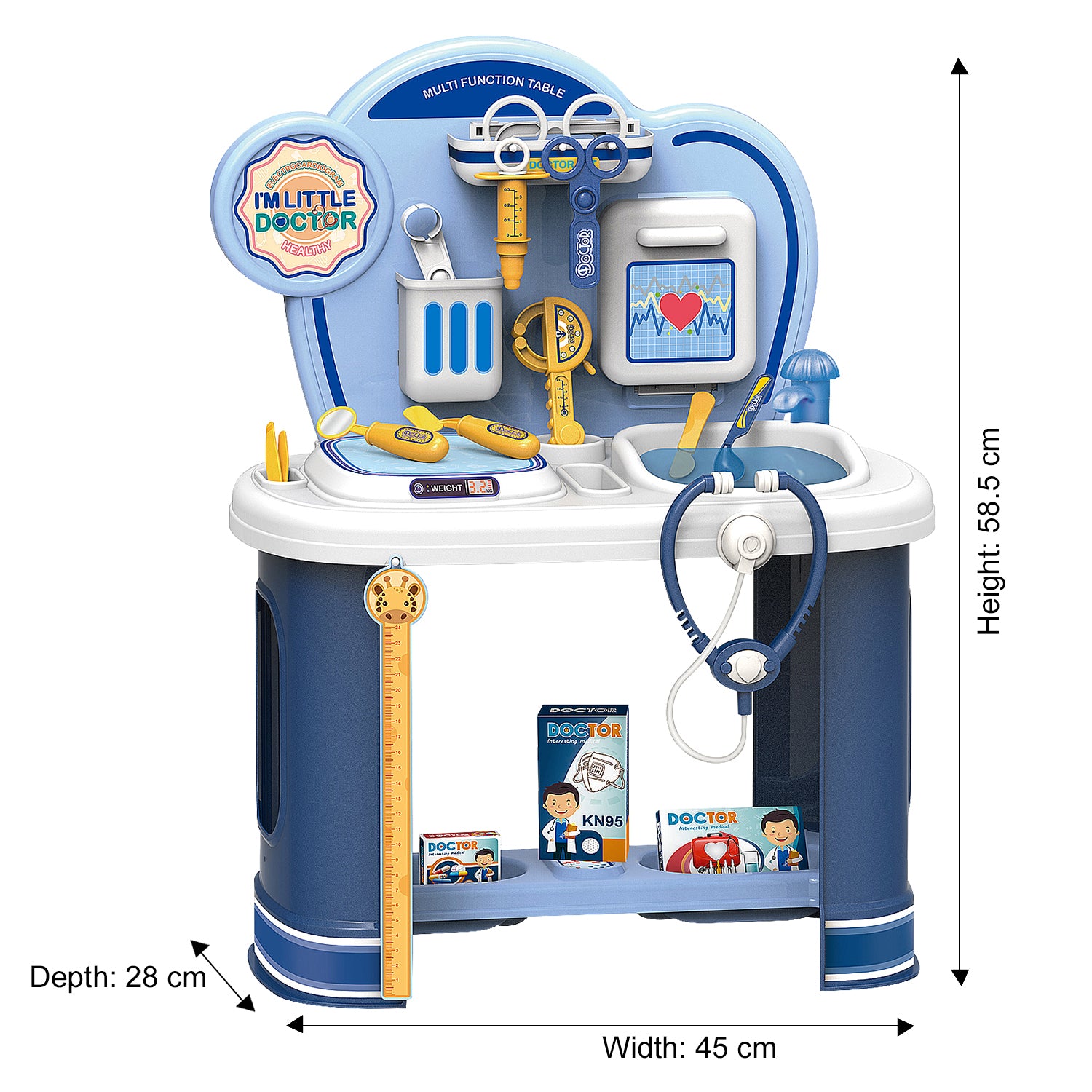 Blue Doctors Playset Pretend Medical Station Toy