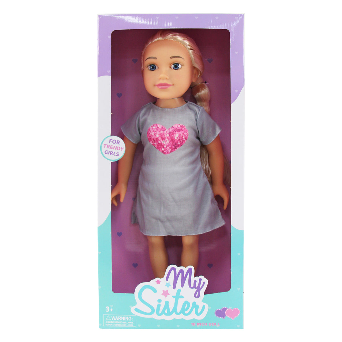 'My Sister Doll' Large 18-Inch Fashion Doll with Stylish Outfit - 2 Assorted Styles