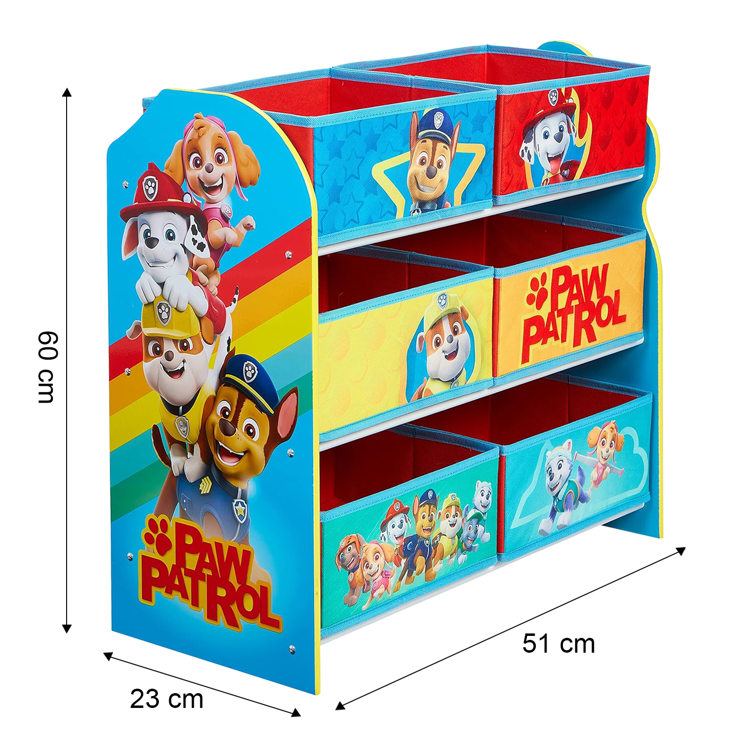 Paw Patrol 6 Drawer Wooden Kids Storage Unit