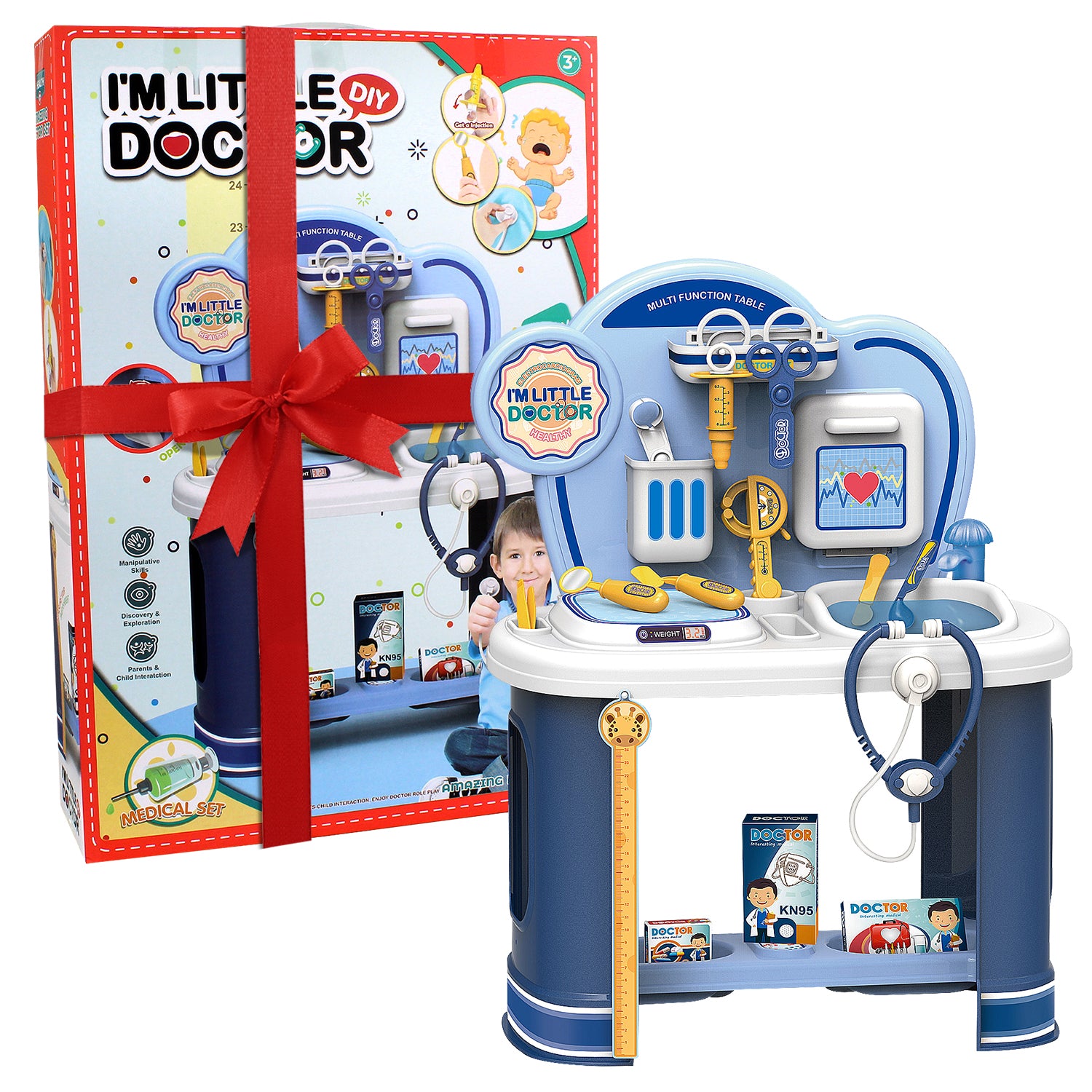 Blue Doctors Playset Pretend Medical Station Toy