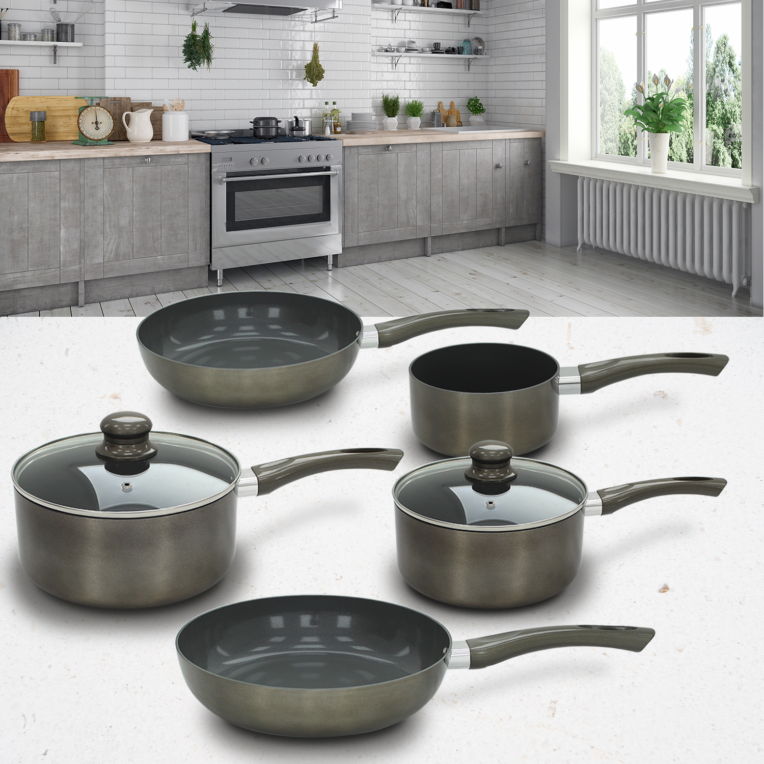 7 Piece Titanium Pan Set