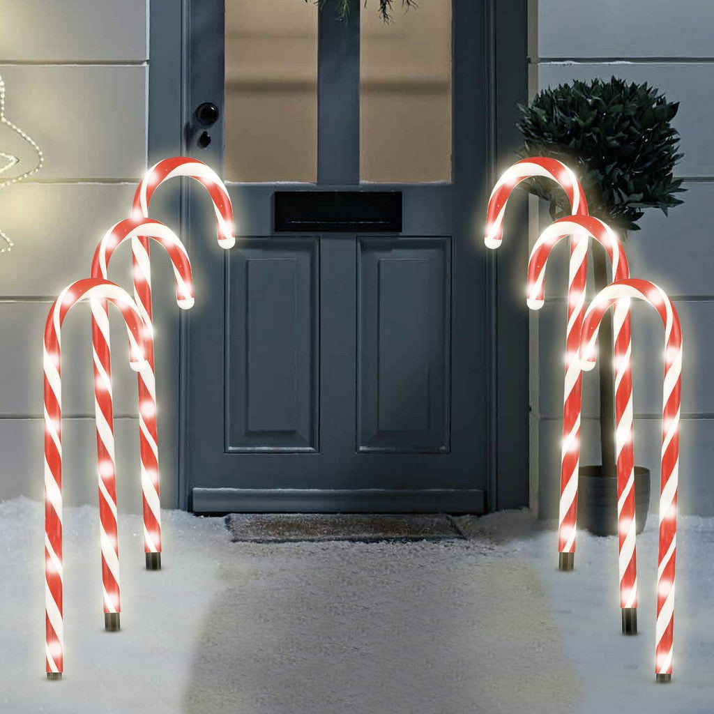 5PC LED Light-Up Candy Cane Ground Lamp Set