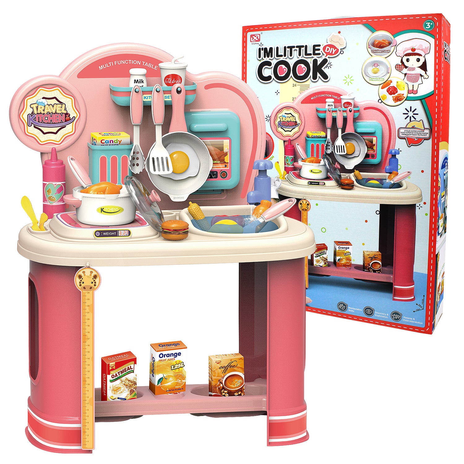 Pink Kids Kitchen Play Station