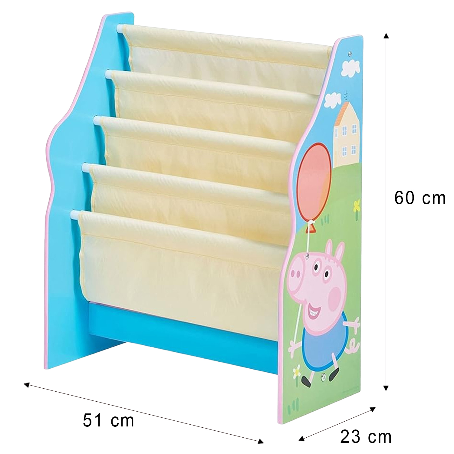 Peppa Pig Sling Bookcase Kids Book Shelf