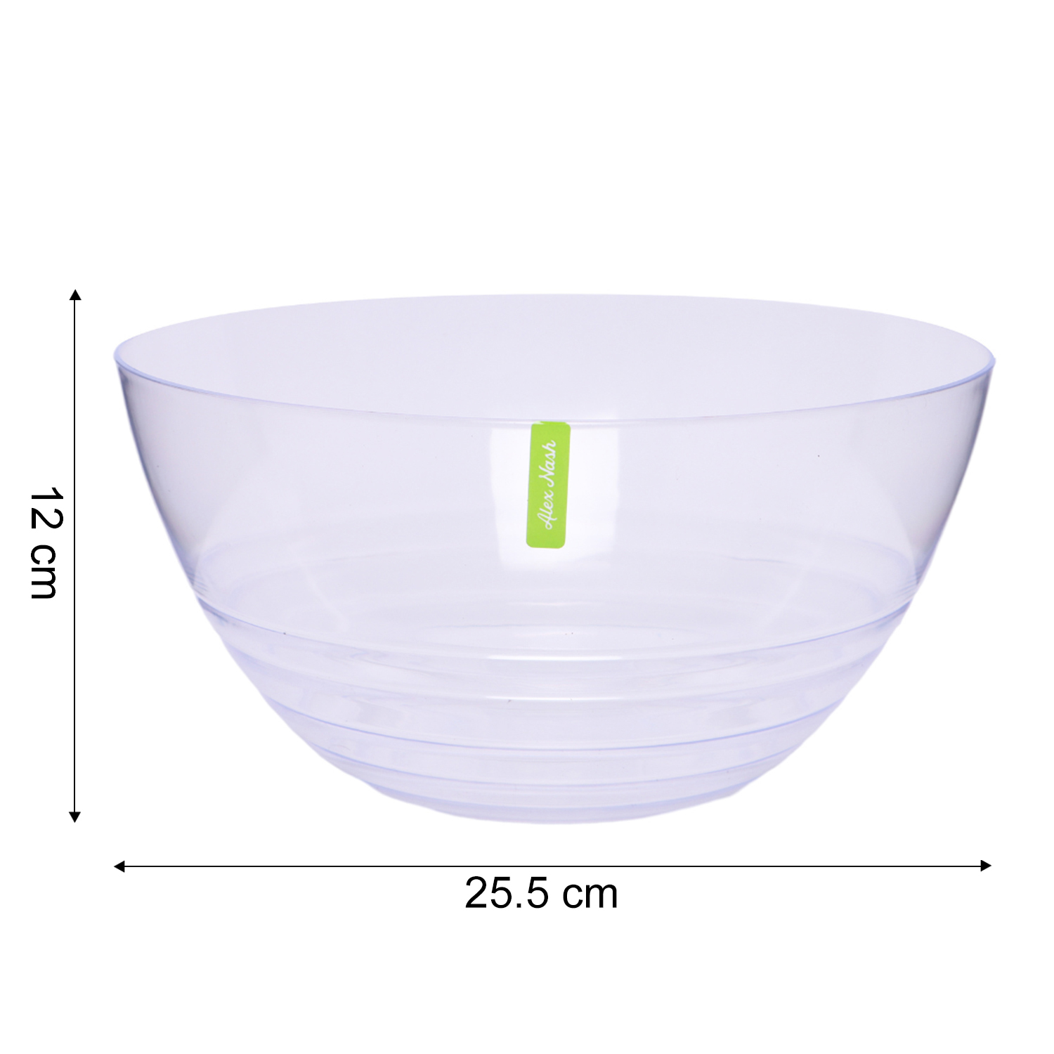 Clear Swirl Plastic Salad Serving Bowl