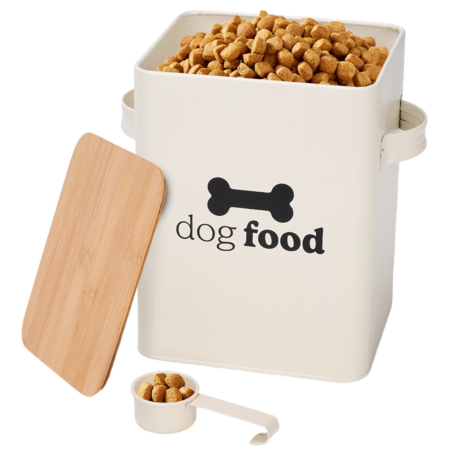 Set of 2 Dog Food Storage Tins with Scoop