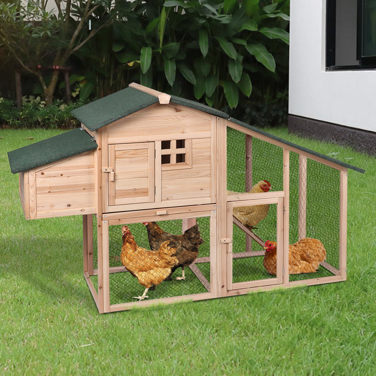 Wooden Chicken Coop with Nesting Box