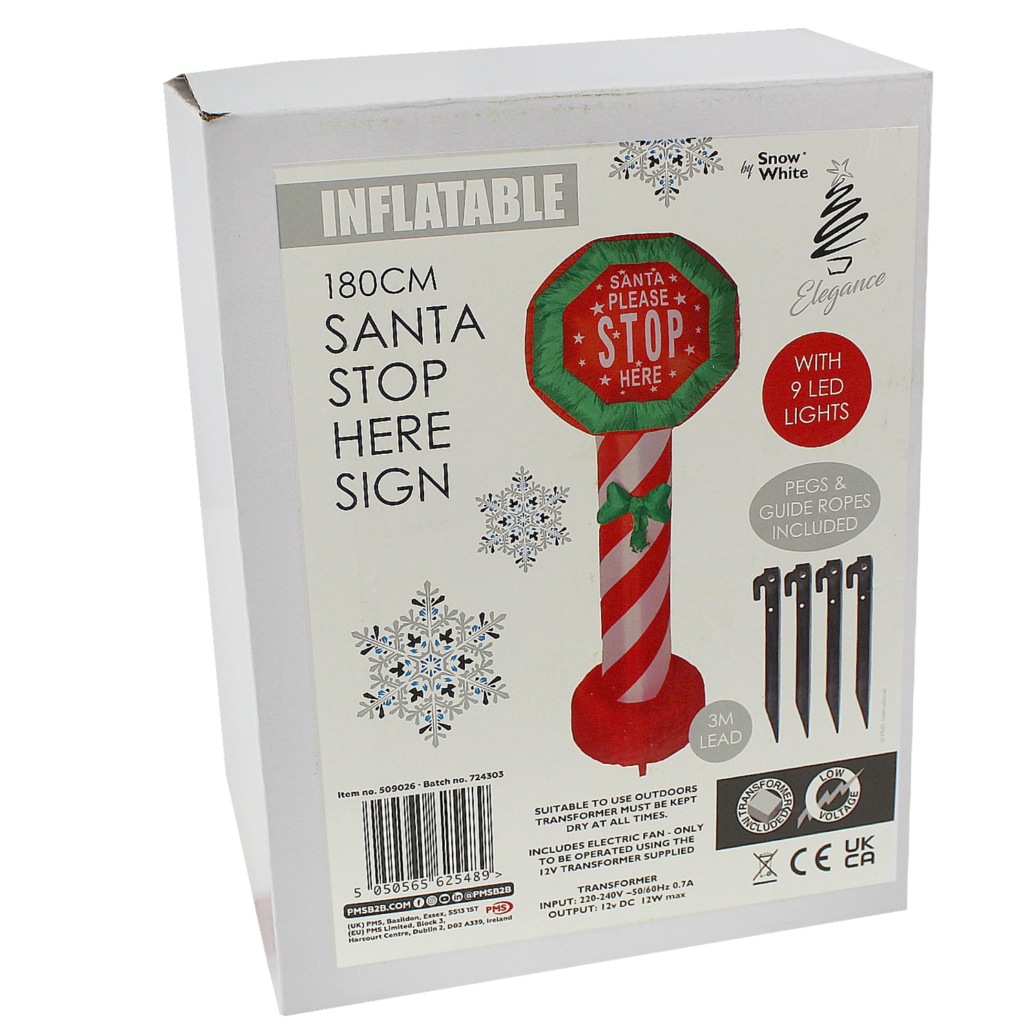 1.8m Inflatable Santa Stop Here Sign