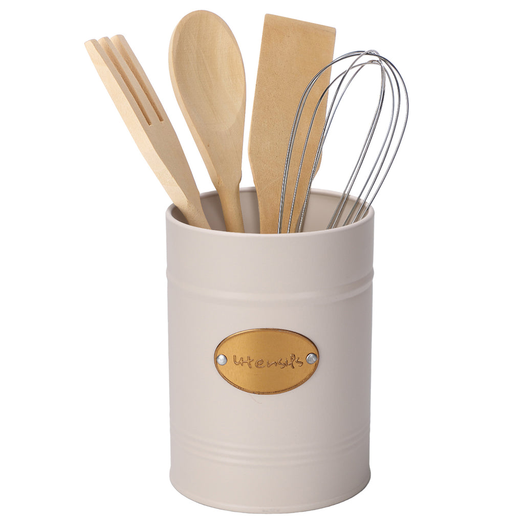 Cream Kitchen Utensil Holder