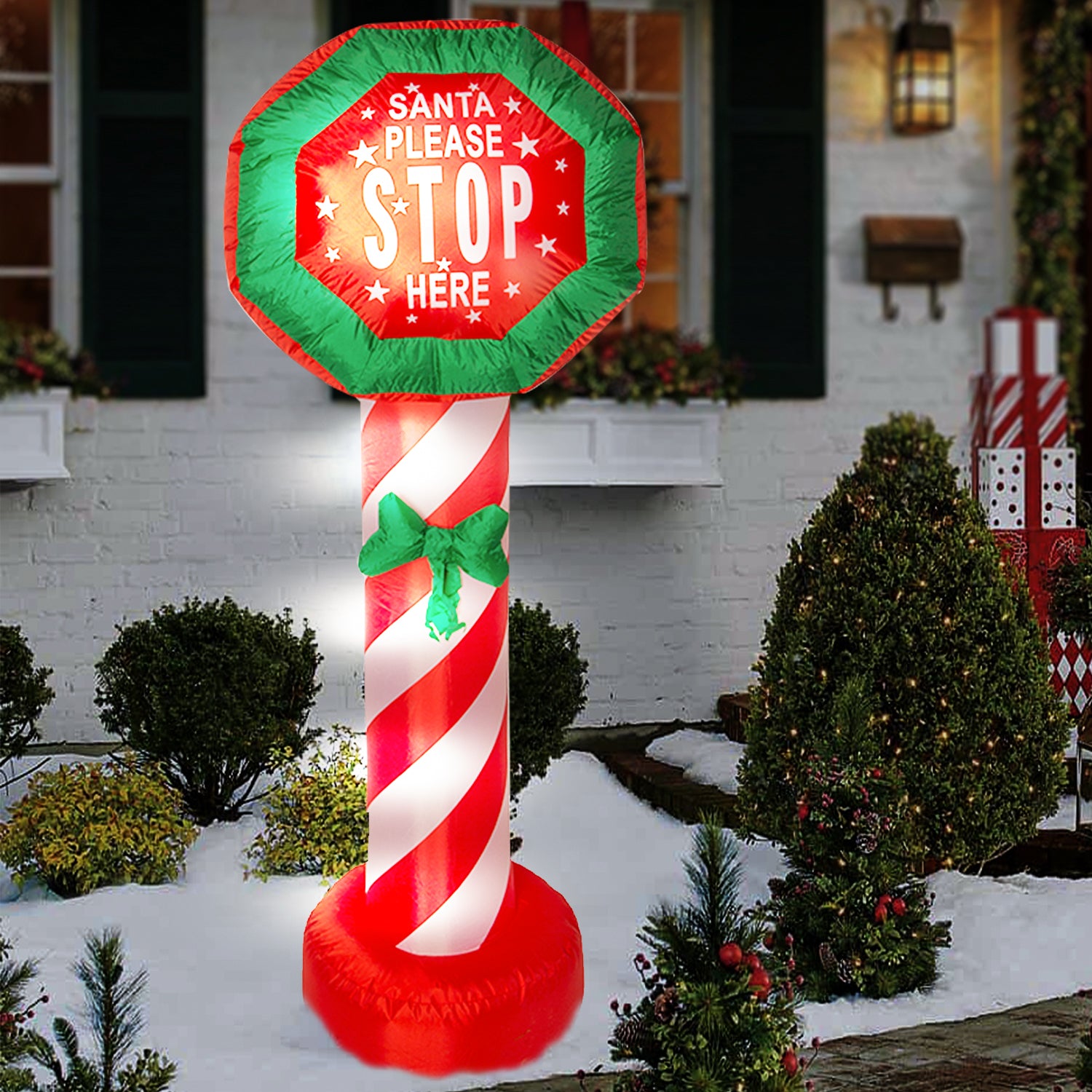 1.8m Inflatable Santa Stop Here Sign