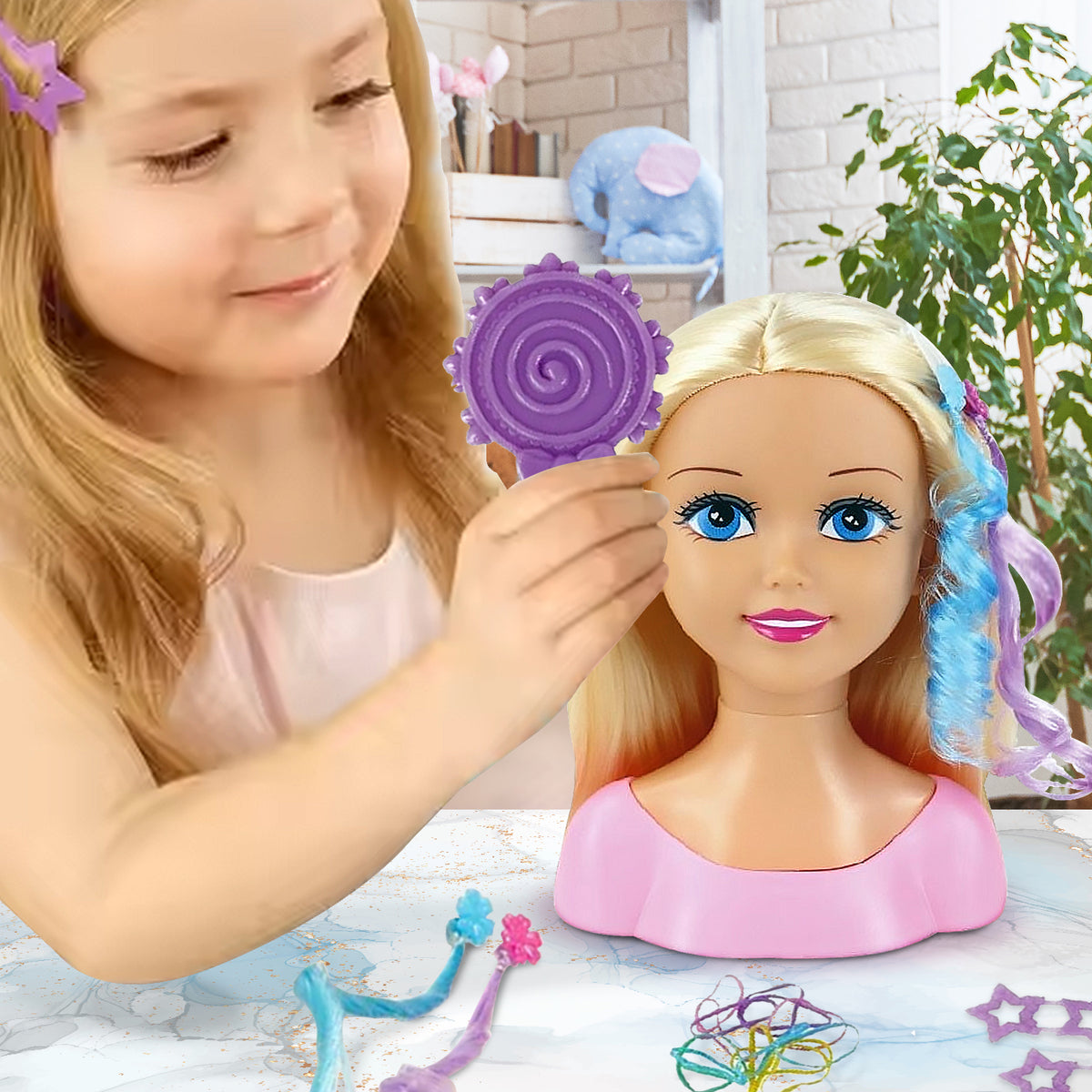 Doll Styling Head with Hair Accessories | 20-Piece Set