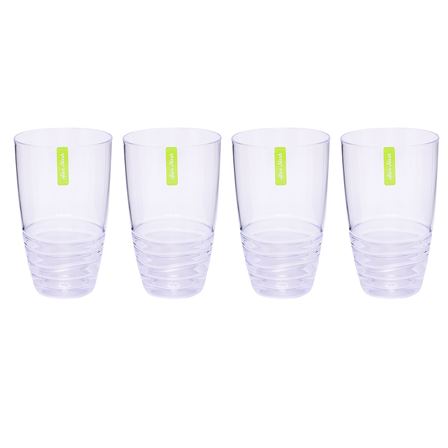 Pack of 4 Clear Swirl Plastic Drinking Tumblers