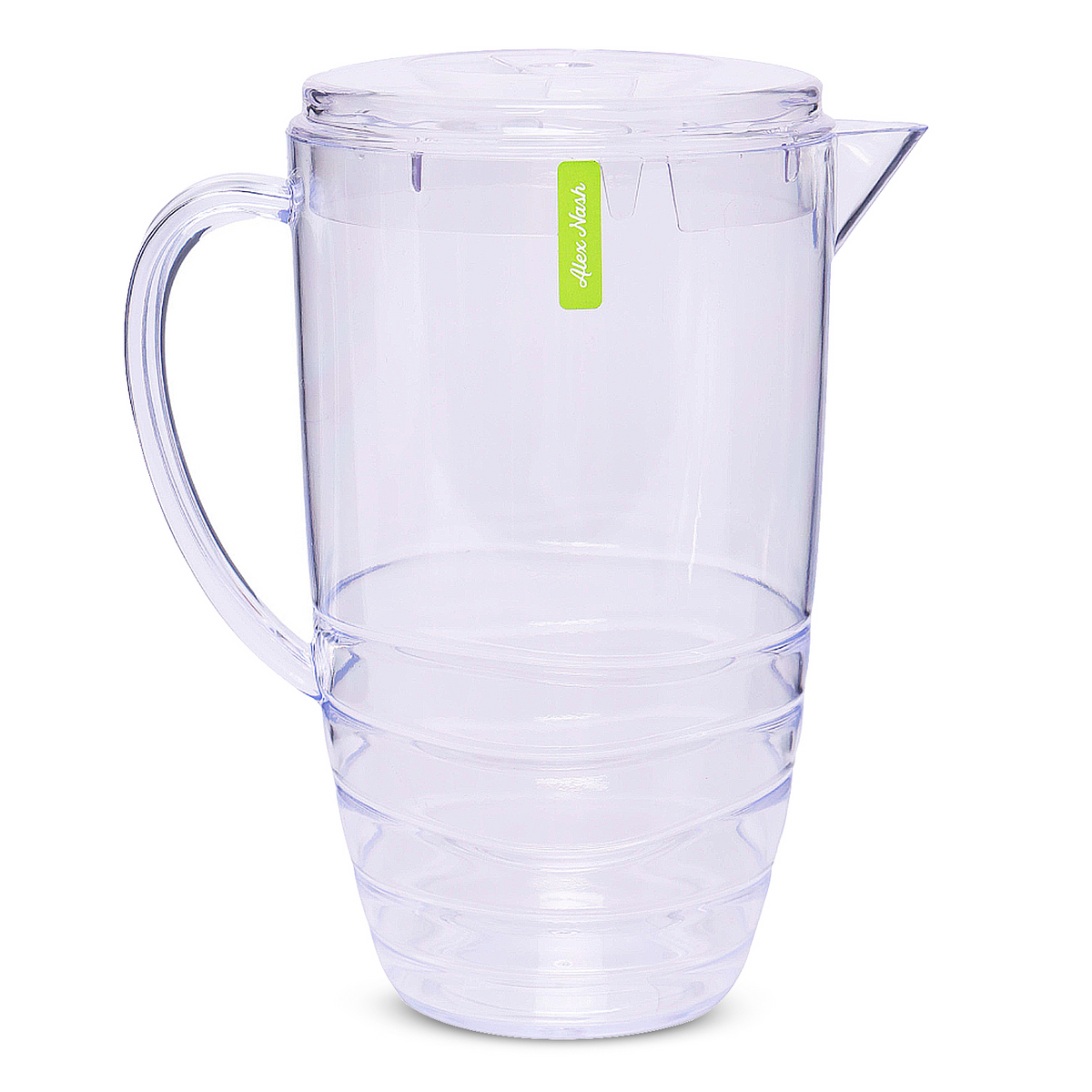 2 Litre Clear Plastic Swirl Drinks Pitcher Jug with Matching Cups