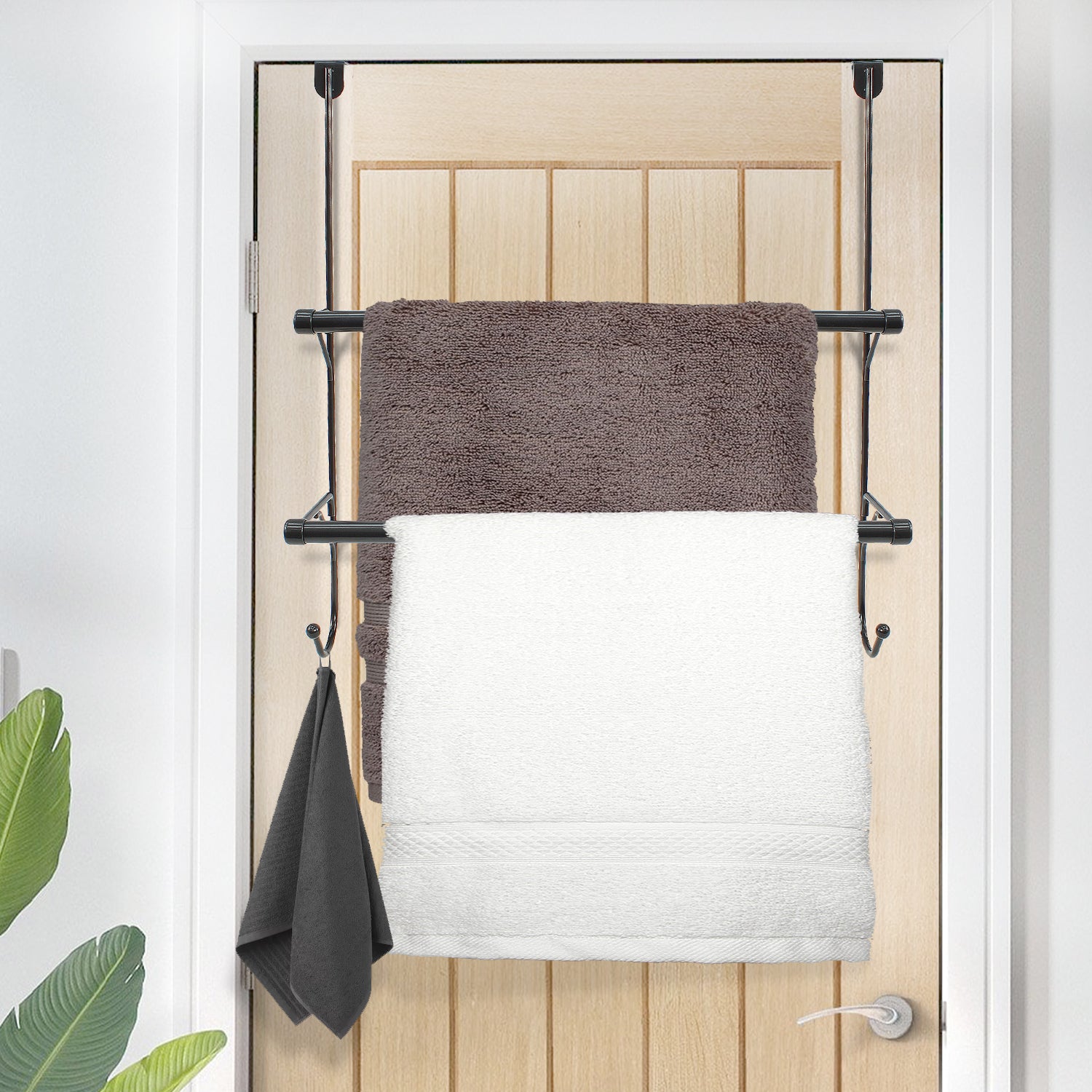 2 Tier Over The Door Towel Rack