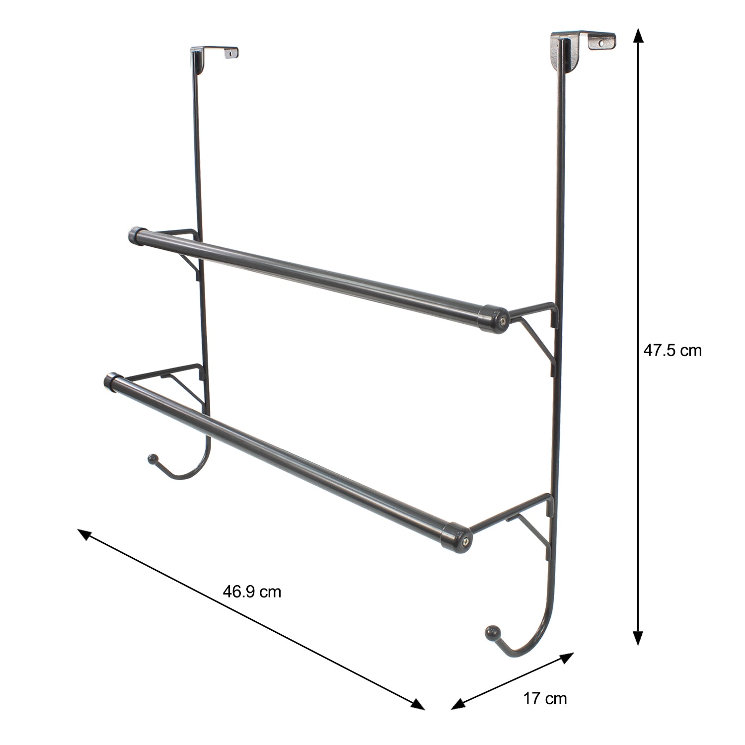 2 Tier Over The Door Towel Rack