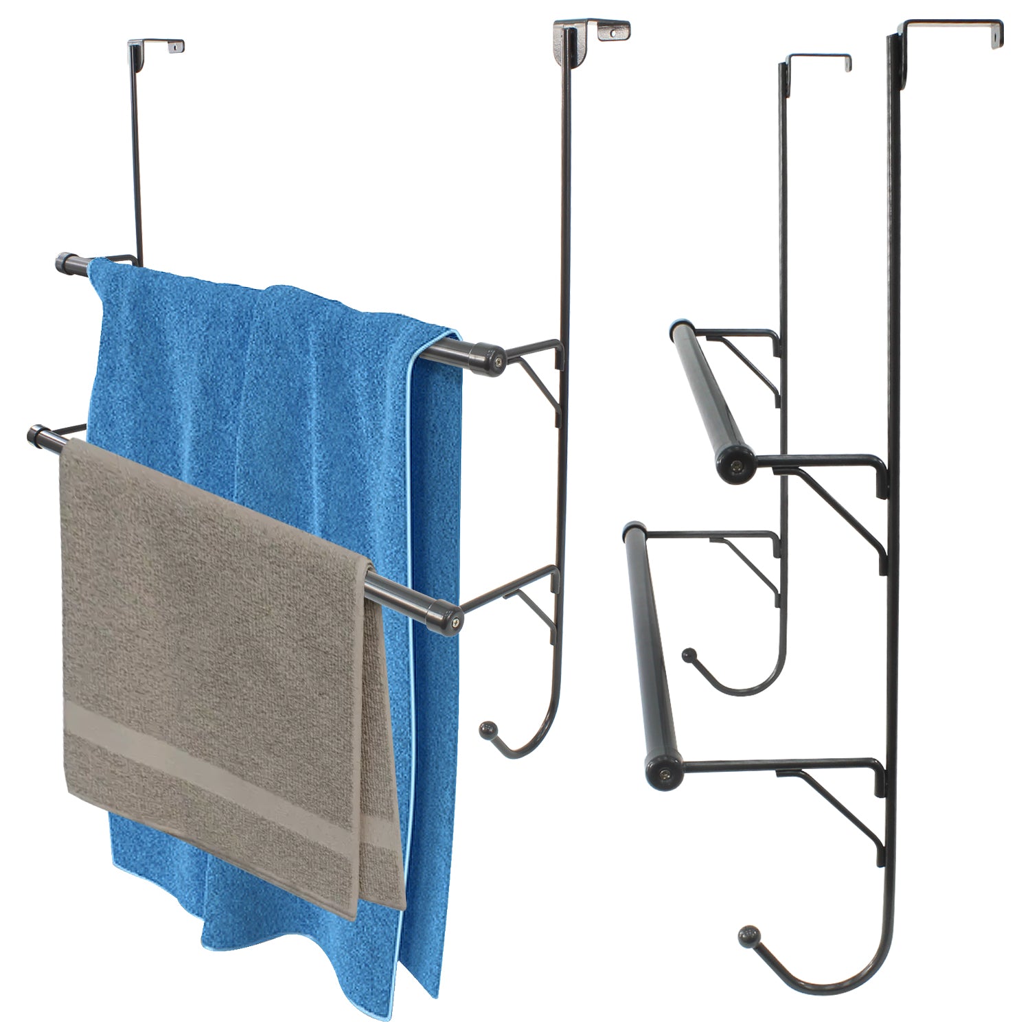 2 Tier Over The Door Towel Rack