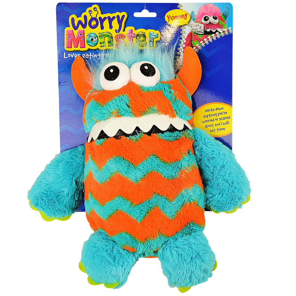 Large Blue Plush Worry Monster