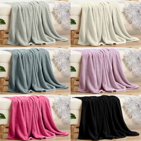 Luxury Soft Mink Throw Blanket in 6 Colours - Single, Double or King Size